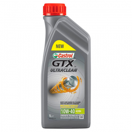 15A4DE-Castrol-Полусинтетическое моторное масло CASTROL GTX ULTRACLEAN 10W-40 A3/B4 1л-1